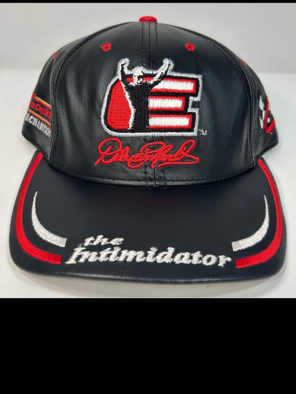 Vtg Dale Earnhardt Sr #3 The Intimidator Winston Cup Leather Hat Cap Strap-back